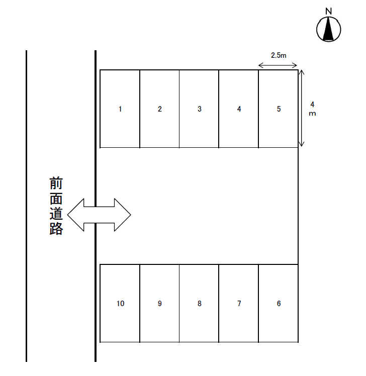 中筋本田パーキングの駐車配置図
