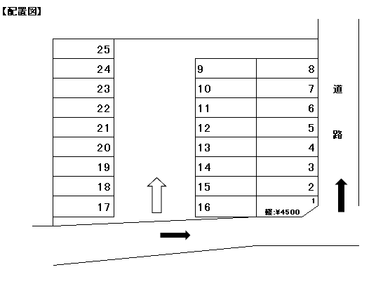 B-7 下川原1丁目青山貸駐車場の駐車配置図