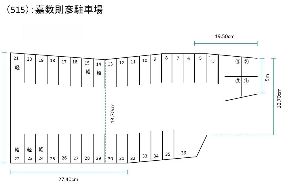 嘉数則彦駐車場の駐車配置図