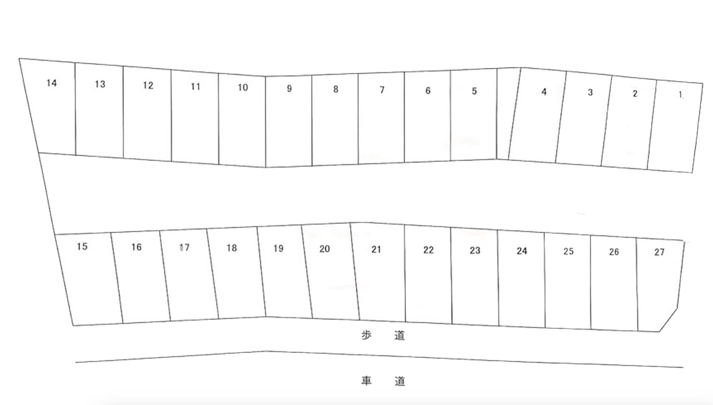 皆賀４丁目４ガレージの駐車配置図