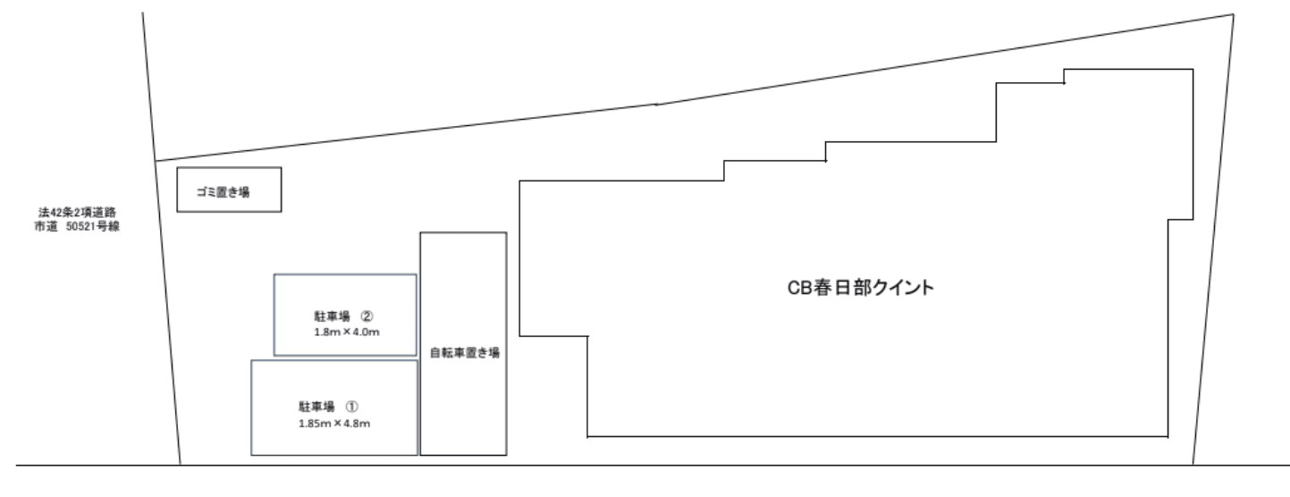 CB春日部ｸｲﾝﾄの駐車配置図
