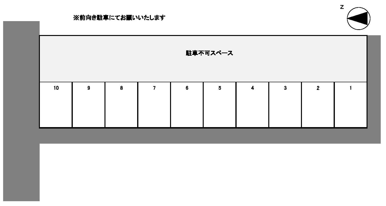 若林町　KW22　駐車場の駐車配置図