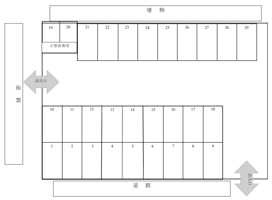 小町通ﾊﾟｰｷﾝｸﾞの駐車配置図