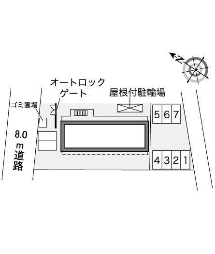 ハサマミナミ(35650)　敷地外駐車場の駐車配置図