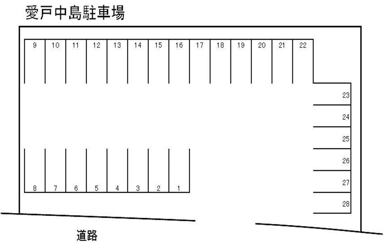 愛戸中島駐車場の駐車配置図