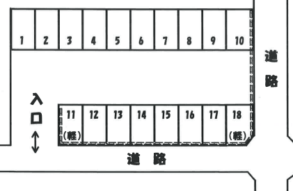 大野駐車場の駐車配置図