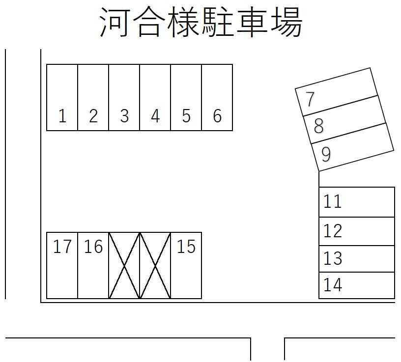 河合様駐車場の駐車配置図