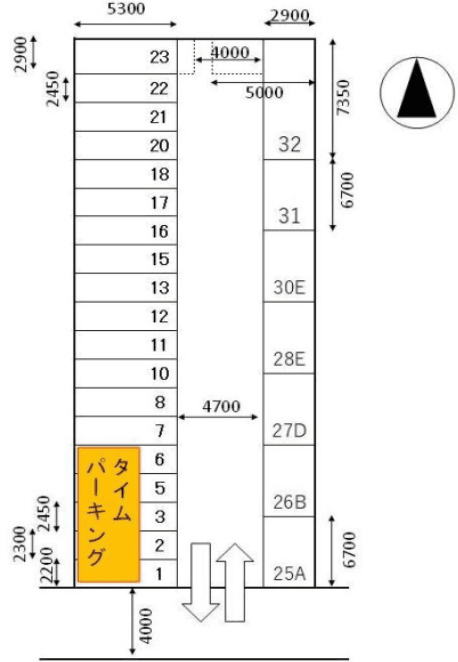 新和モータープールの駐車配置図