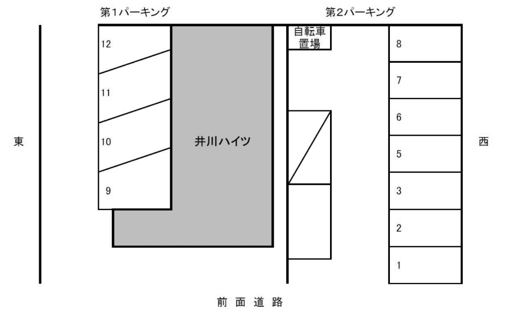 三隅月極駐車場_第2パーキングの駐車配置図