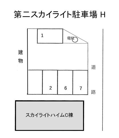第二スカイライト駐車場の駐車配置図