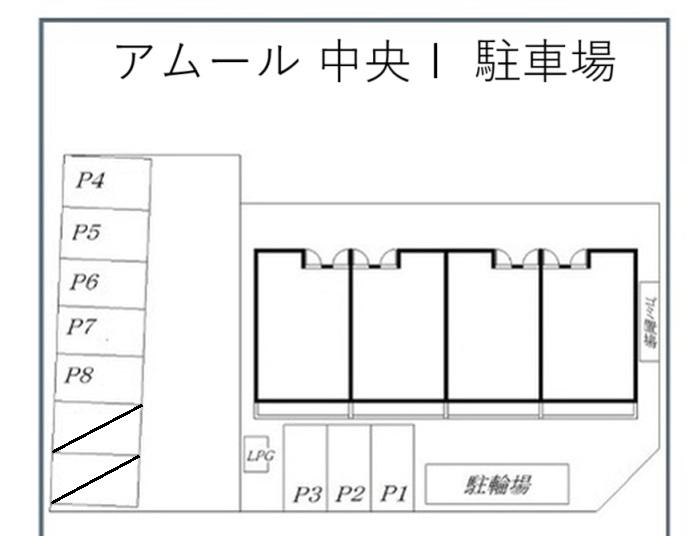 アムール 中央Ⅰ 駐車場の駐車配置図