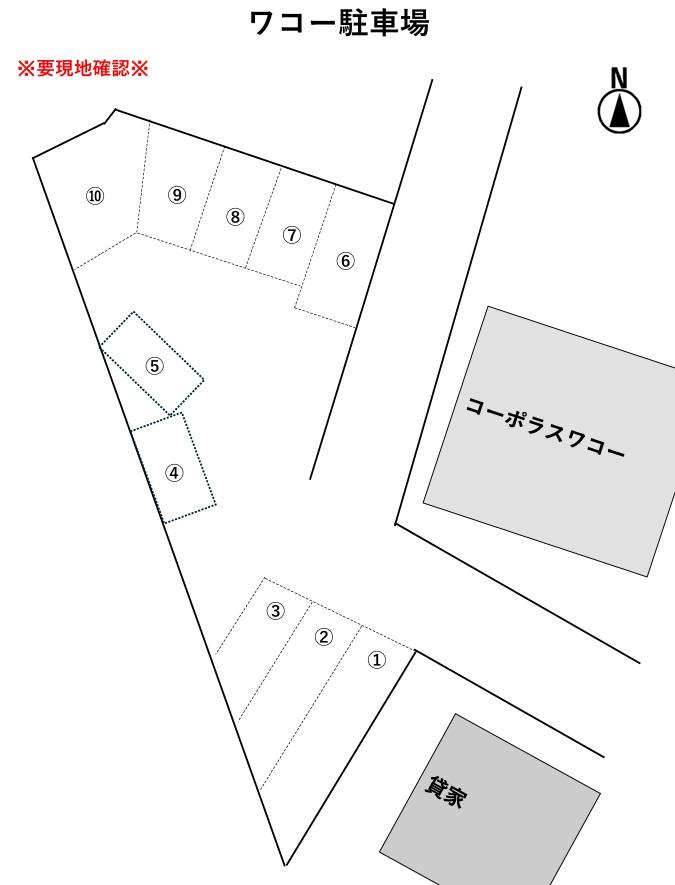 ワコー駐車場の駐車配置図
