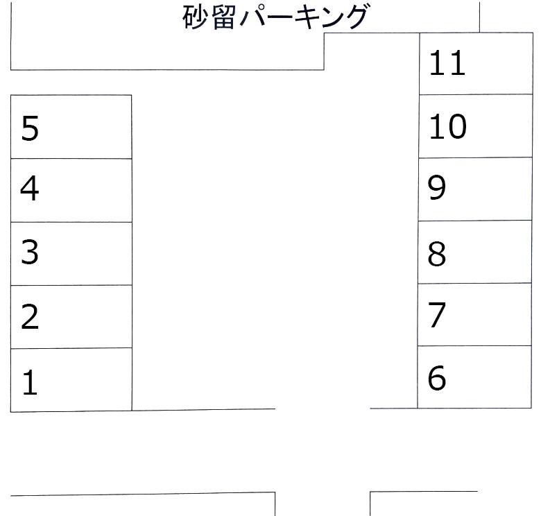 砂留パーキングの駐車配置図