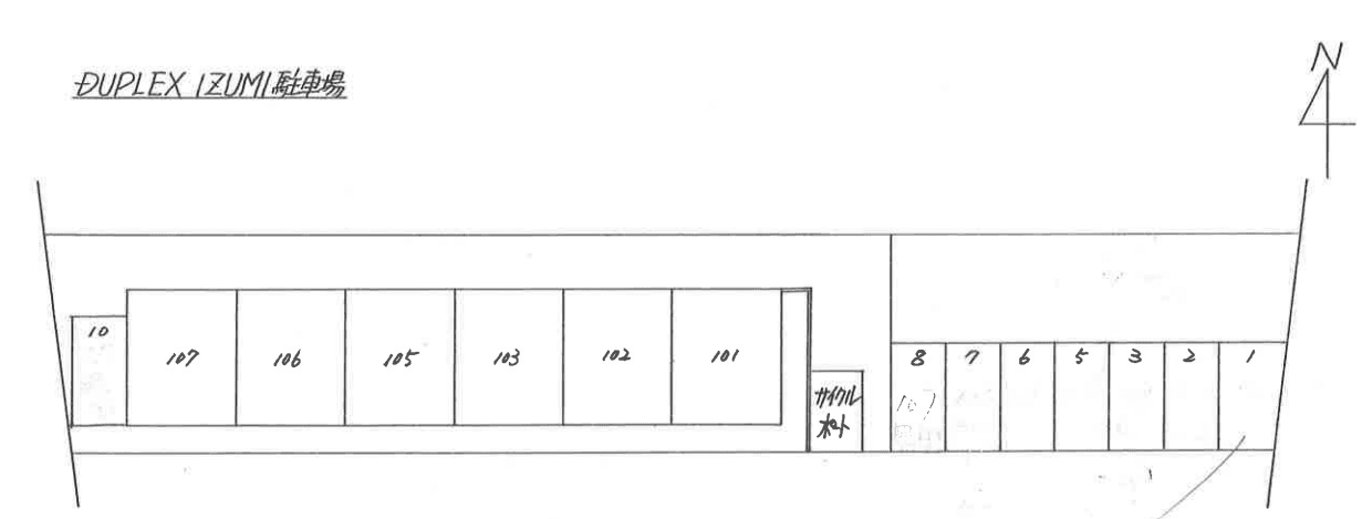 ＤＵＰＬＥＸ ＩＺＵＭＩの駐車配置図