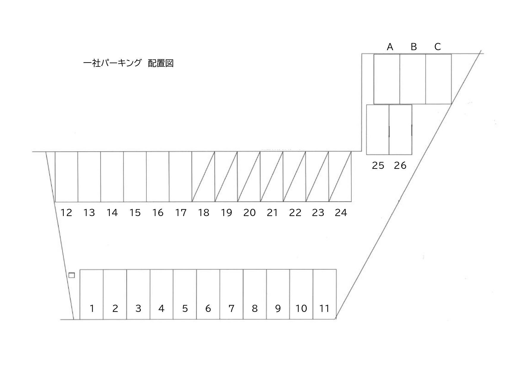 一社パーキングの駐車配置図