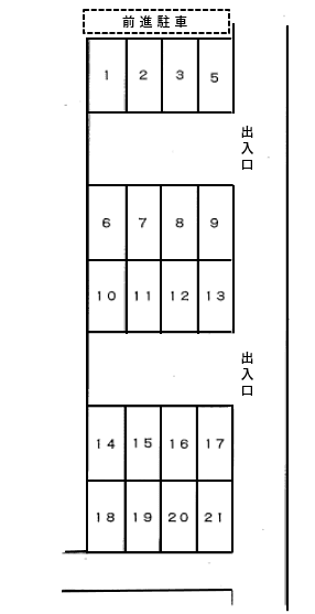 西平井106751駐車場の駐車配置図