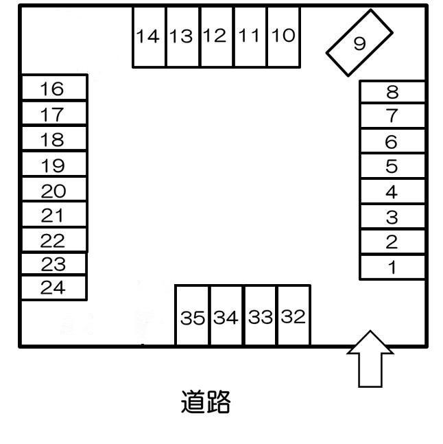 小長井駐車場の駐車配置図