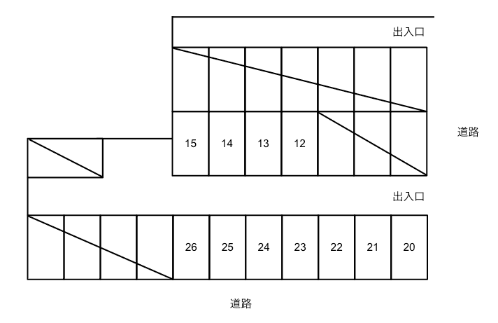 千代田関根・小笠原パーキングの駐車配置図