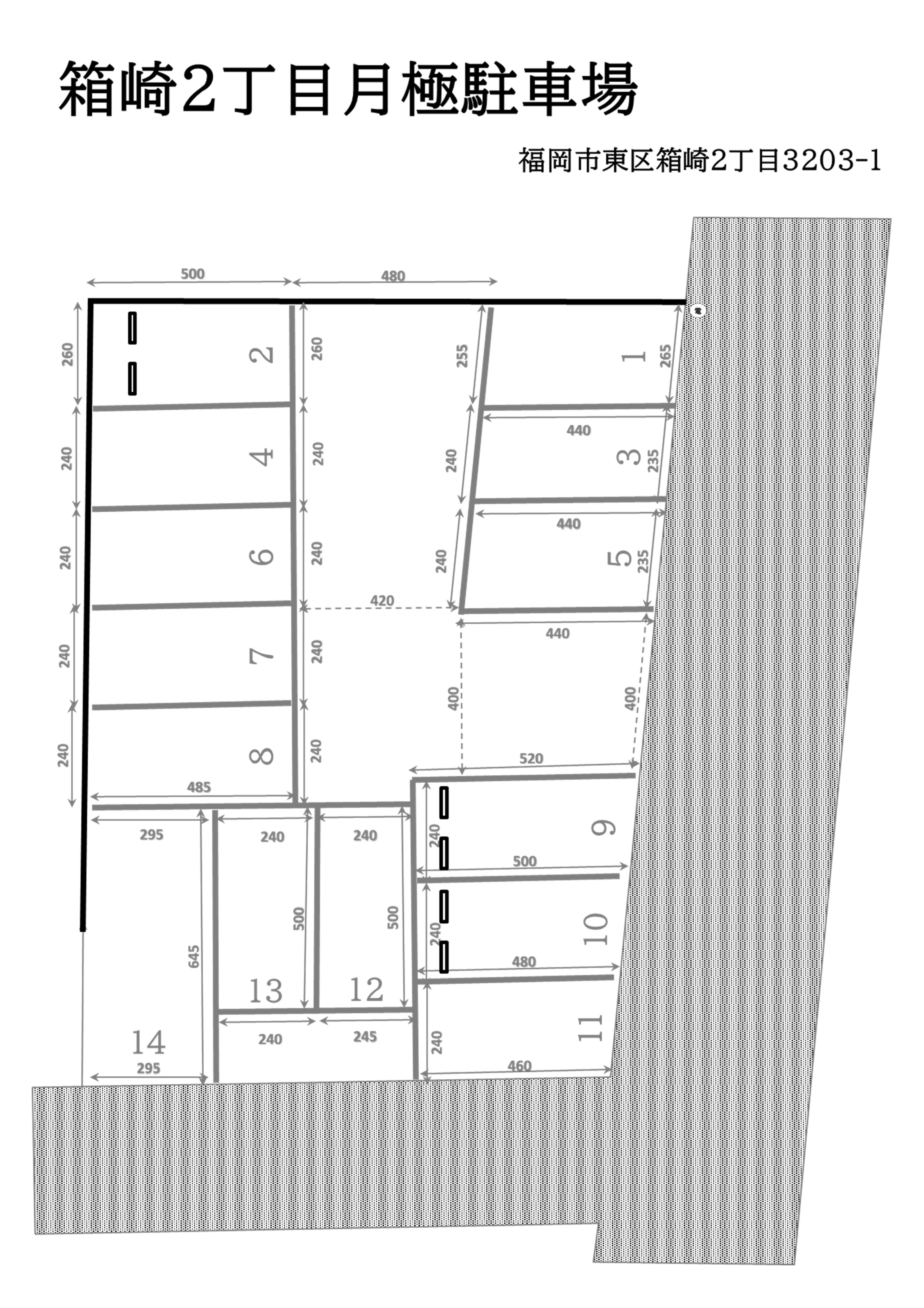箱崎2丁目月極駐車場の駐車配置図