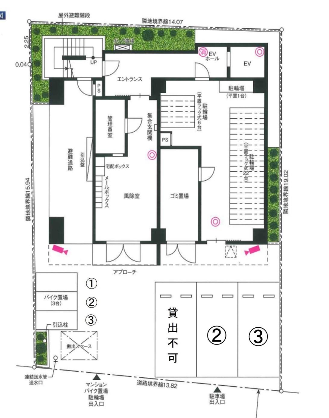 リヴシティ西川口五番館の駐車配置図