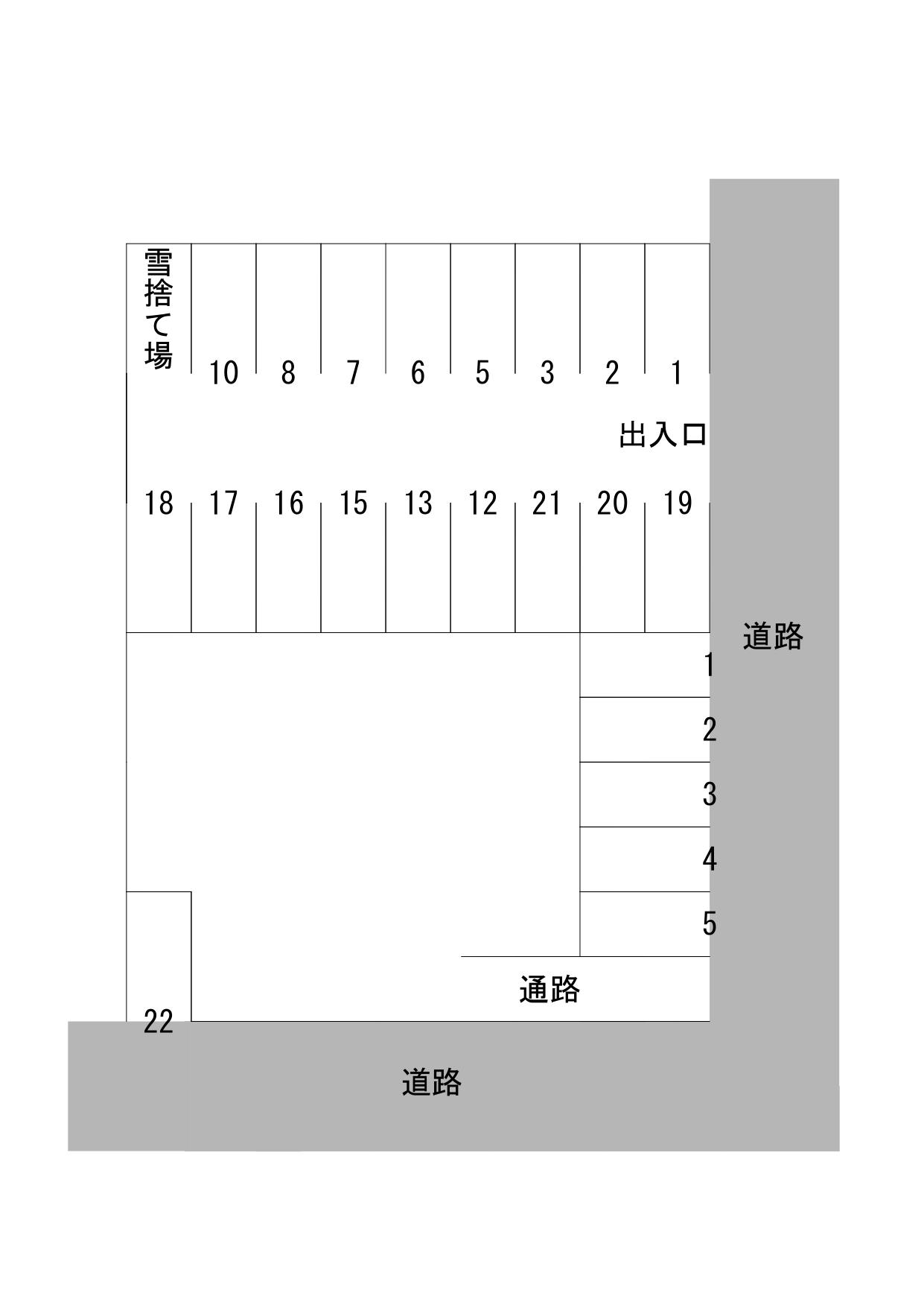 南19条パーキングⅠ・Ⅱの駐車配置図