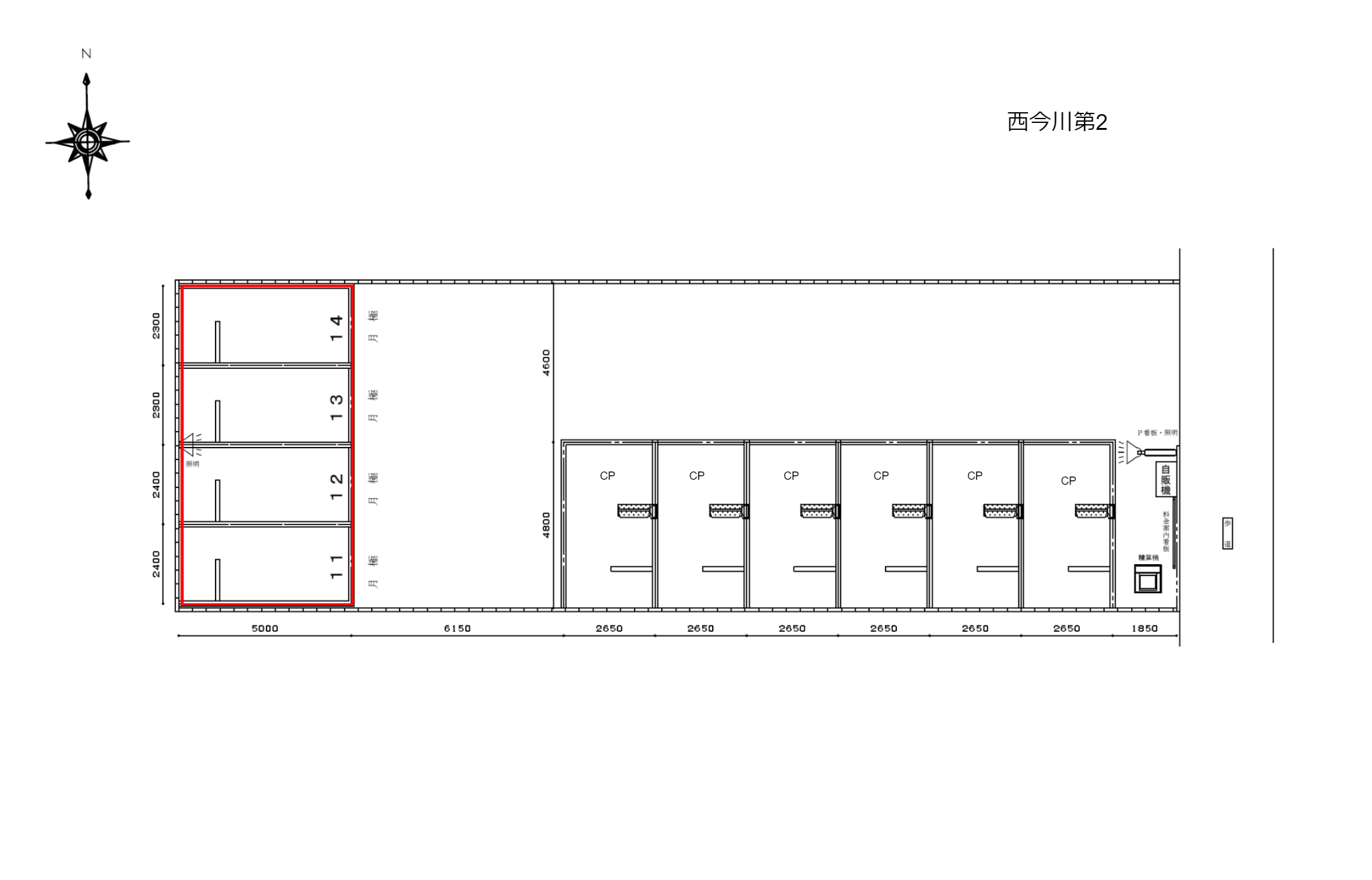 エコロパーク 西今川第2の駐車配置図