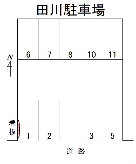 田川駐車場の駐車配置図