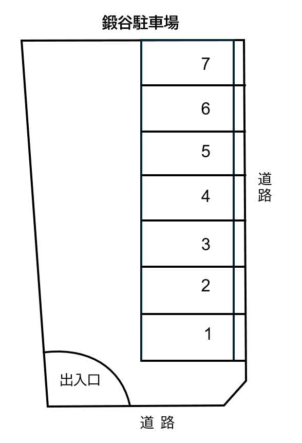 鍛谷駐車場の駐車配置図
