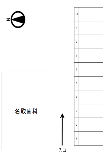 塙田・名取駐車場の駐車配置図