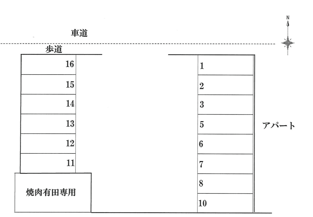 栄町　境港魚市場株式会社　駐車場の駐車配置図