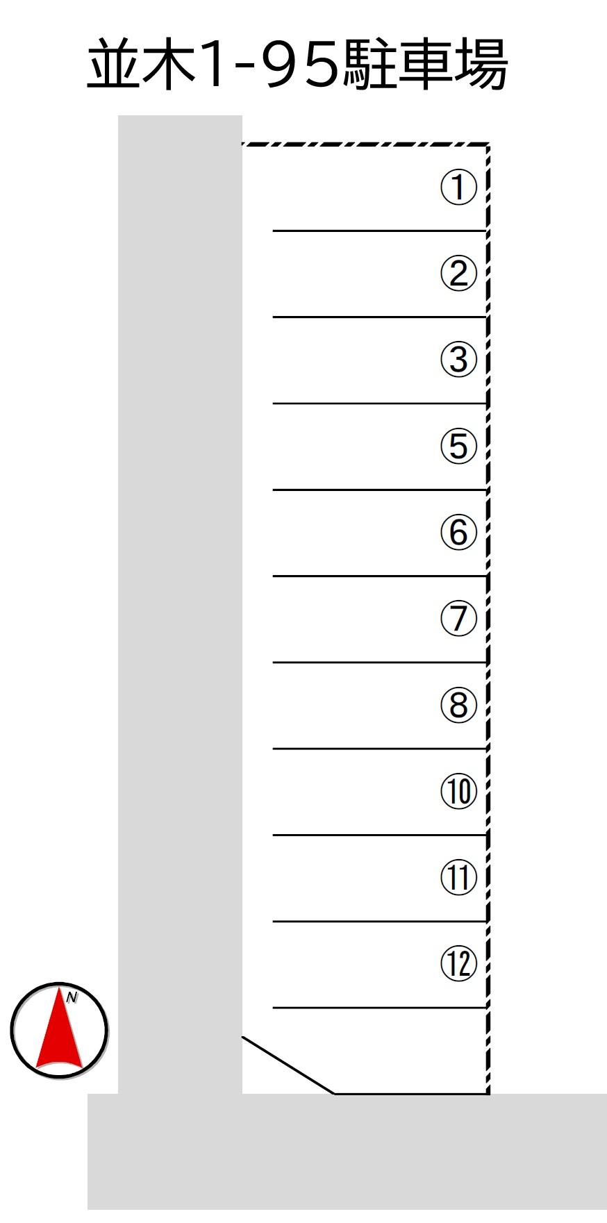 並木1-95駐車場の駐車配置図