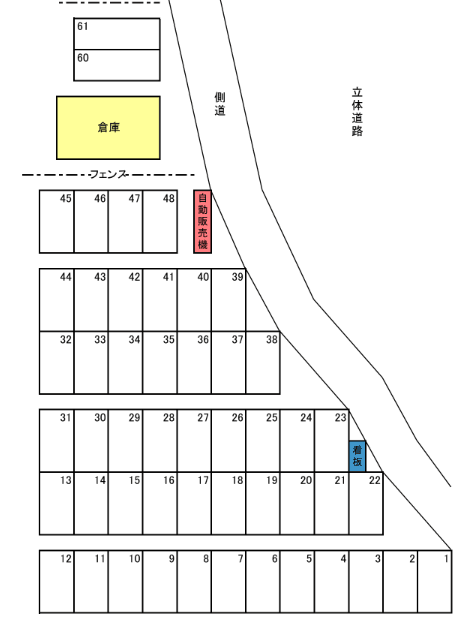 緑3丁目パーキングの駐車配置図