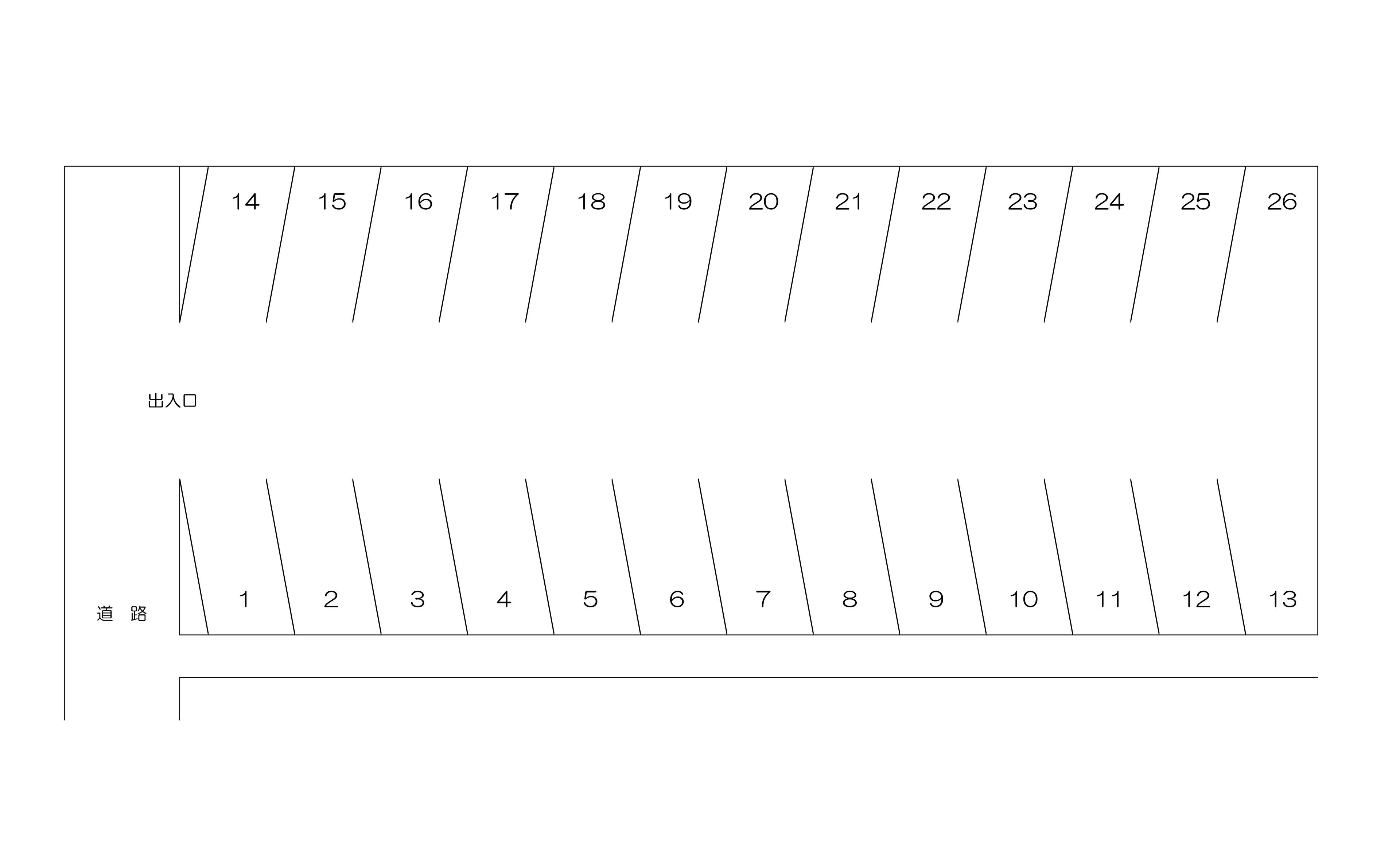 大里本町一丁目月極駐車場の駐車配置図