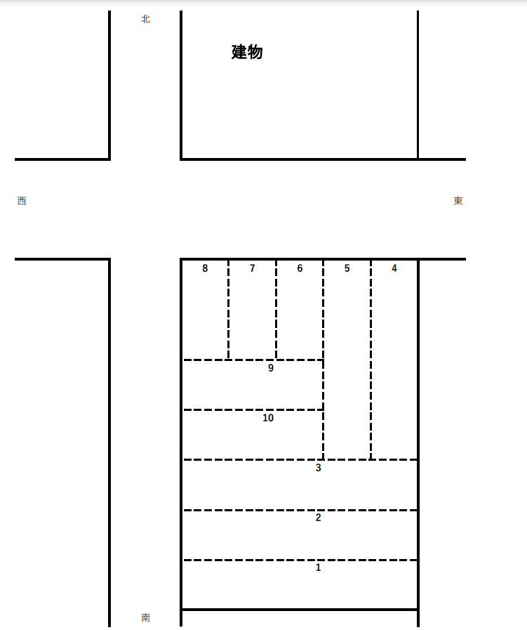 佐古一番町中尾駐車場の駐車配置図