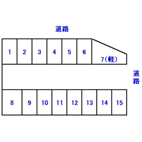 PD上足洗大石駐車場の駐車配置図