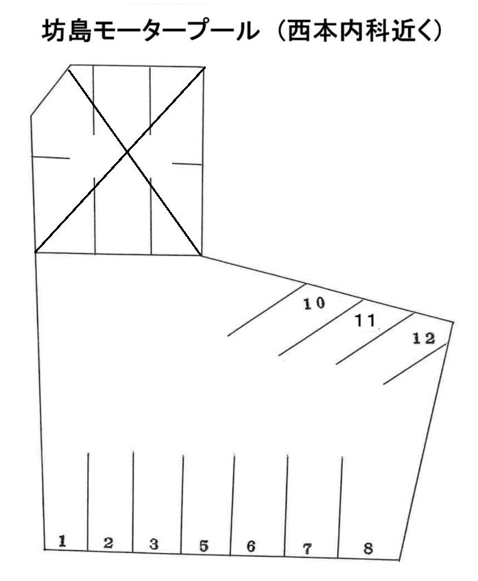 坊島モータープール　の駐車配置図