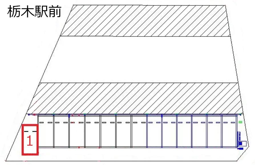 栃木駅前の駐車配置図