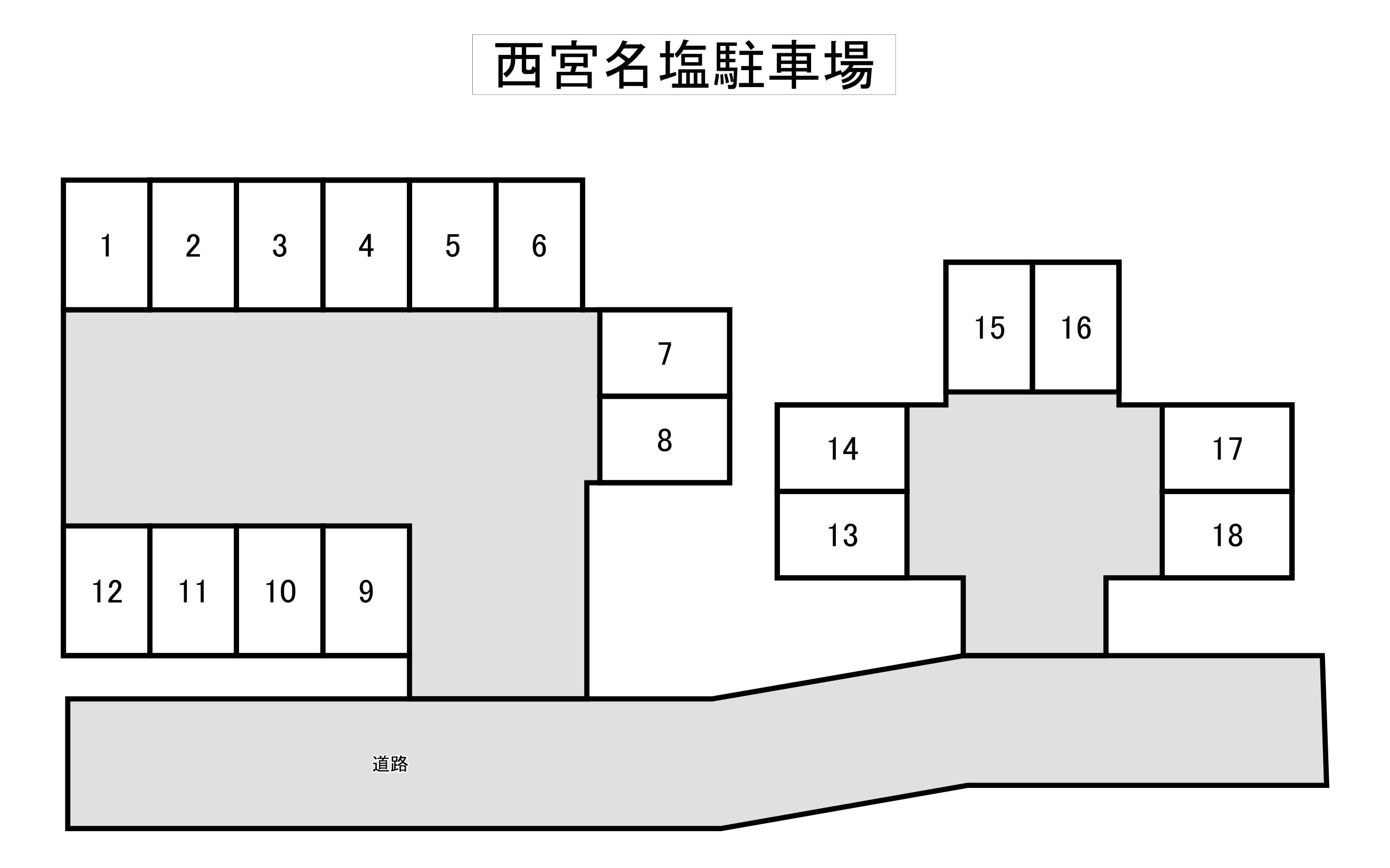 西宮名塩駐車場の駐車配置図