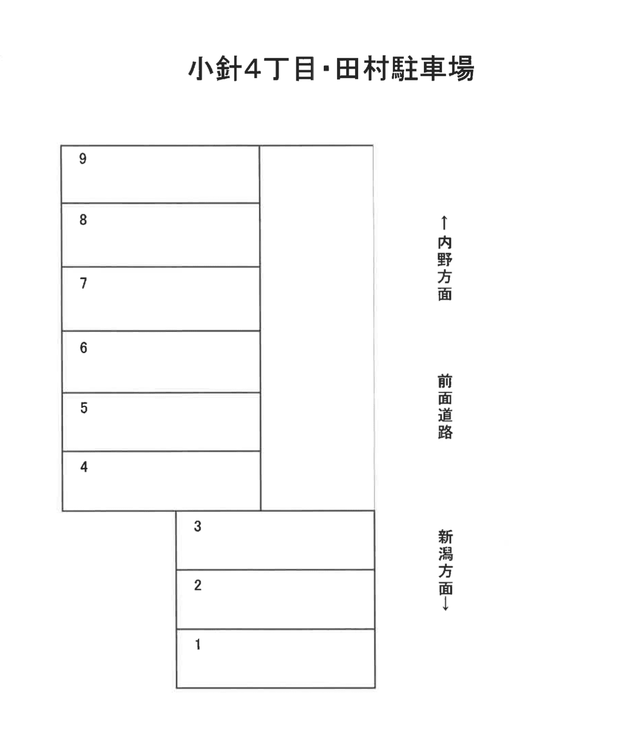 小針4丁目　田村駐車場の駐車配置図