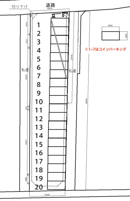 ミノラスパーキング南蒲田３丁目第２の駐車配置図
