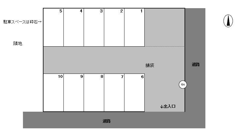 （KTB1）坪井町・月極駐車場の駐車配置図