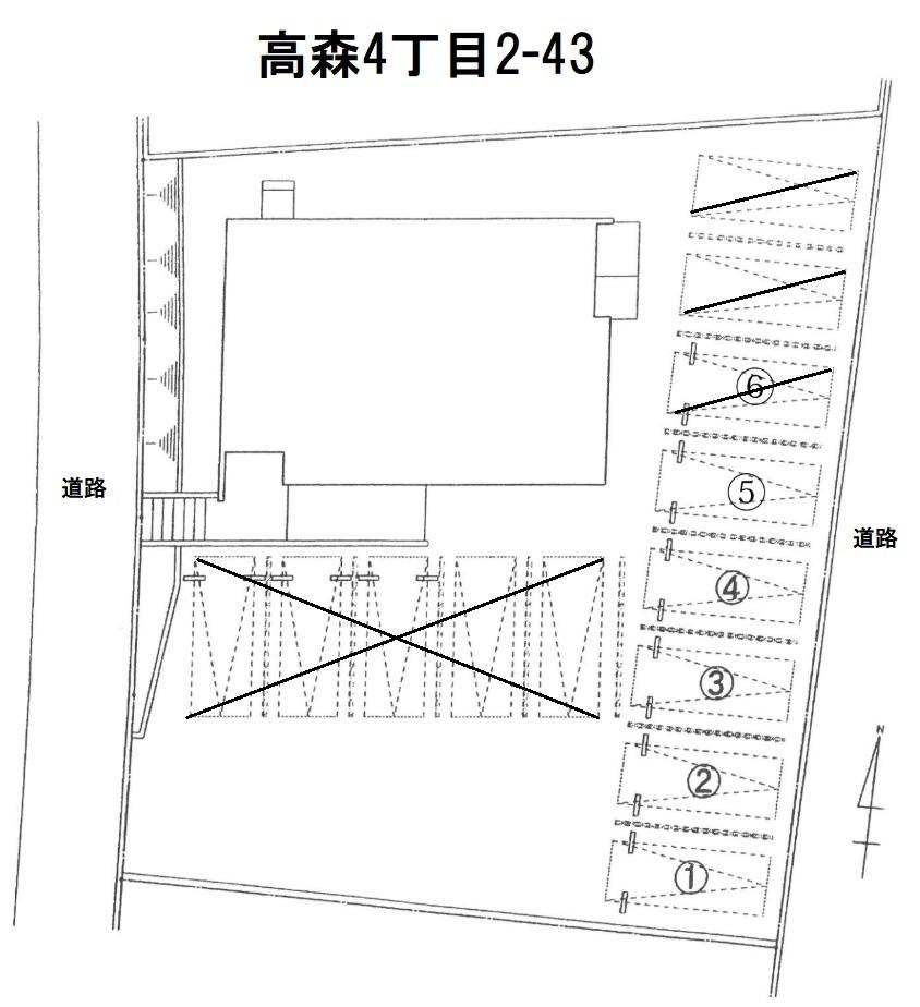 高森4丁目2-43駐車場の駐車配置図