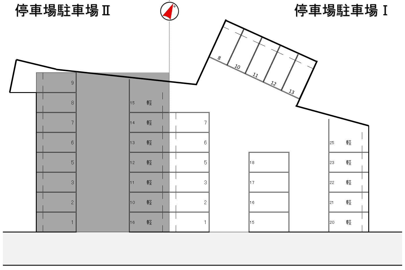 停車場駐車場Ⅰの駐車配置図