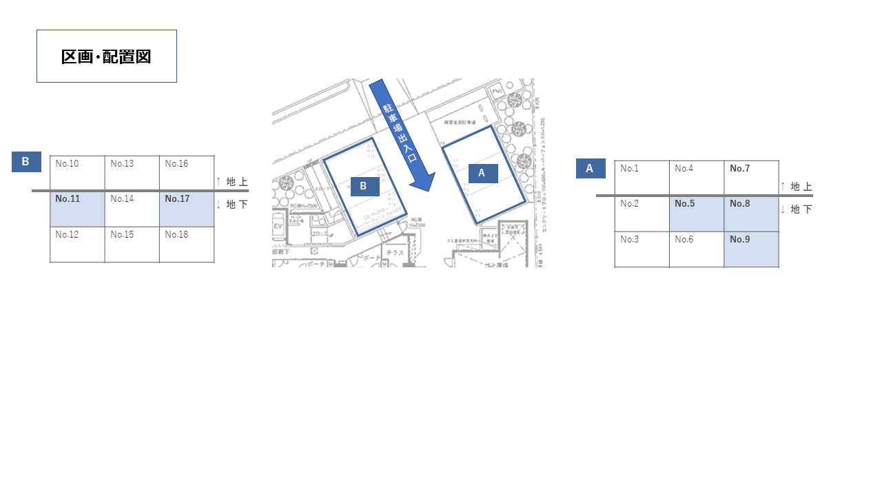 小豆沢４丁目駐車場の駐車配置図