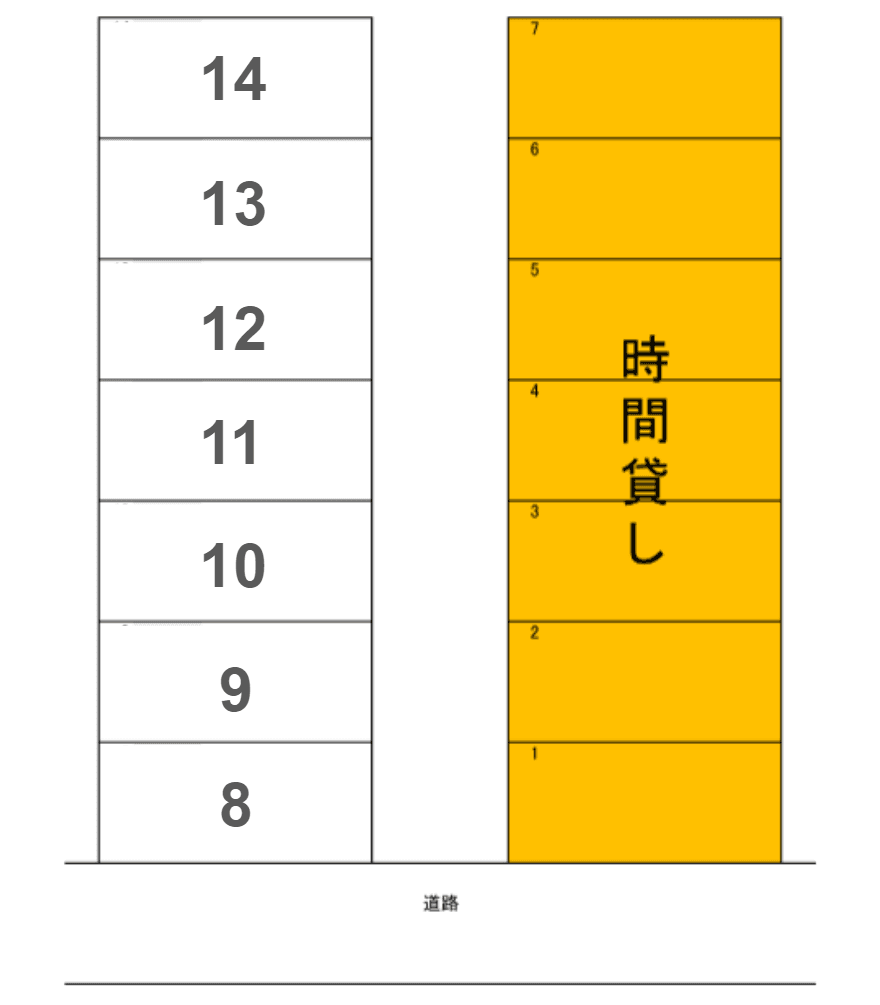 髙橋第２駐車場の駐車配置図