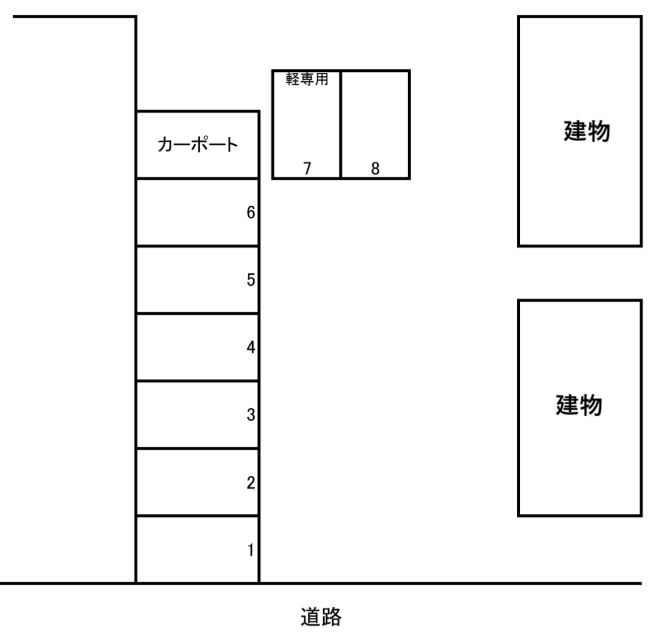 右郭16条1坊駐車場の駐車配置図