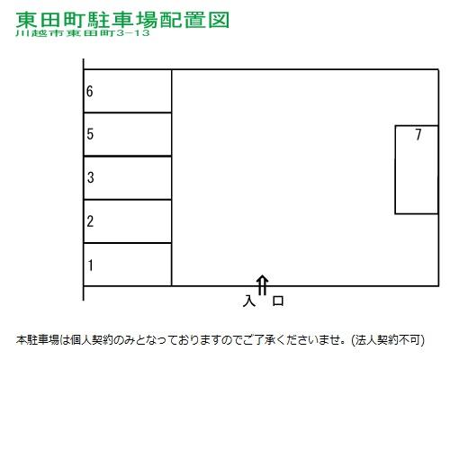 東田町駐車場の駐車配置図
