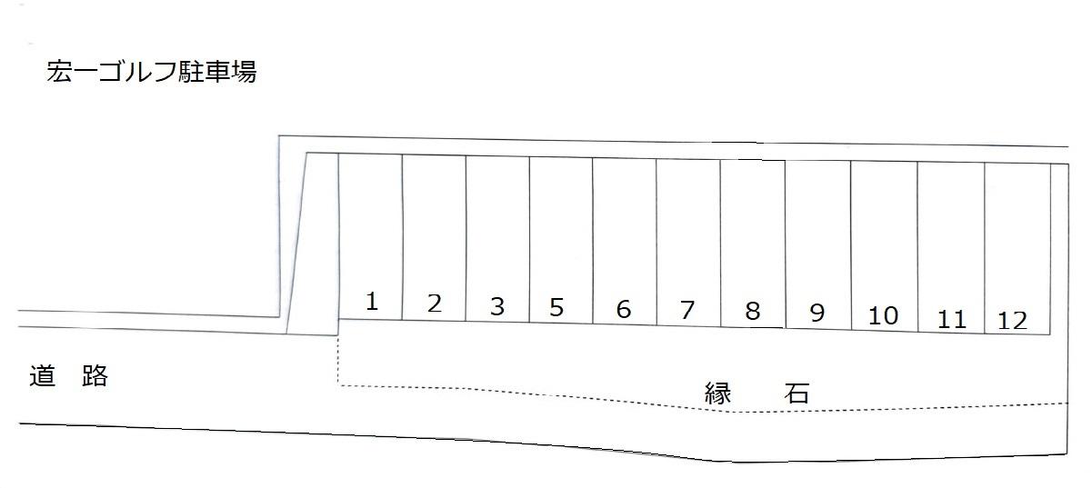 宏一ゴルフ駐車場の駐車配置図