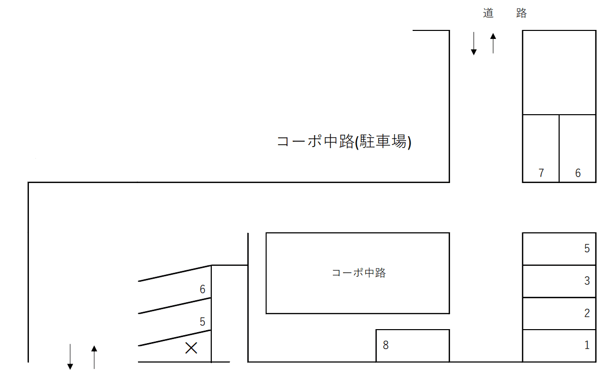 中路駐車場の駐車配置図