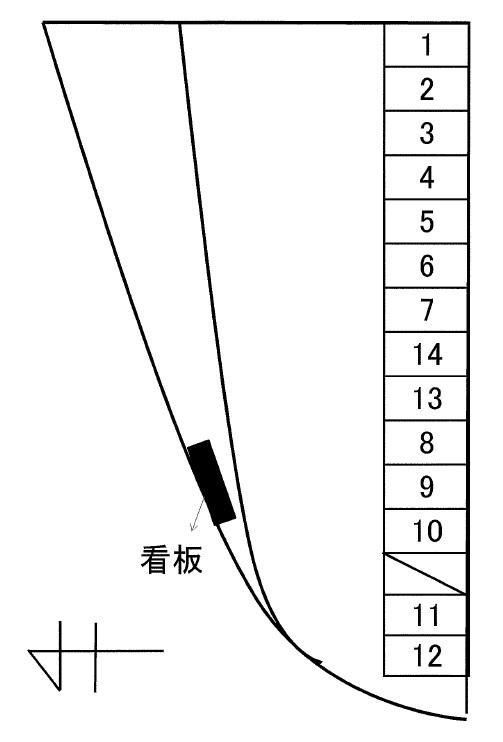 緑ケ丘一丁目8月極駐車場の駐車配置図